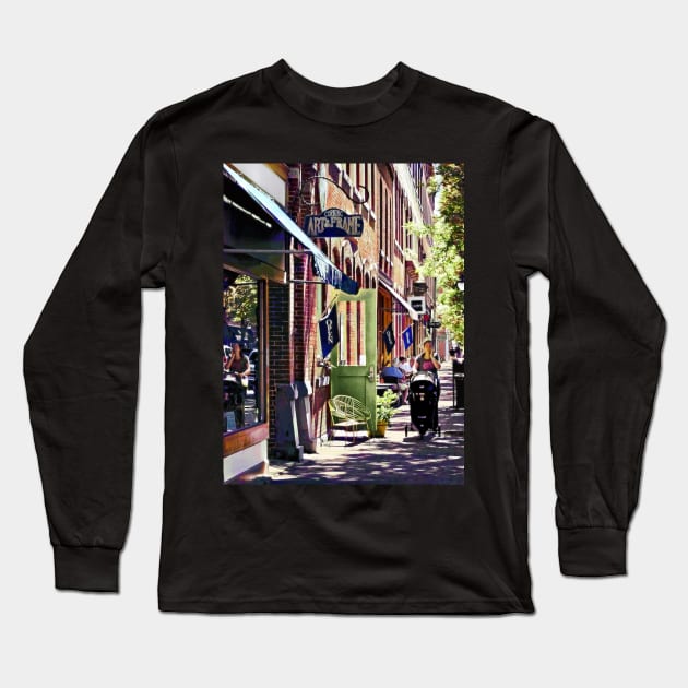 Corning NY - Strolling Down Market Street Long Sleeve T-Shirt by SusanSavad